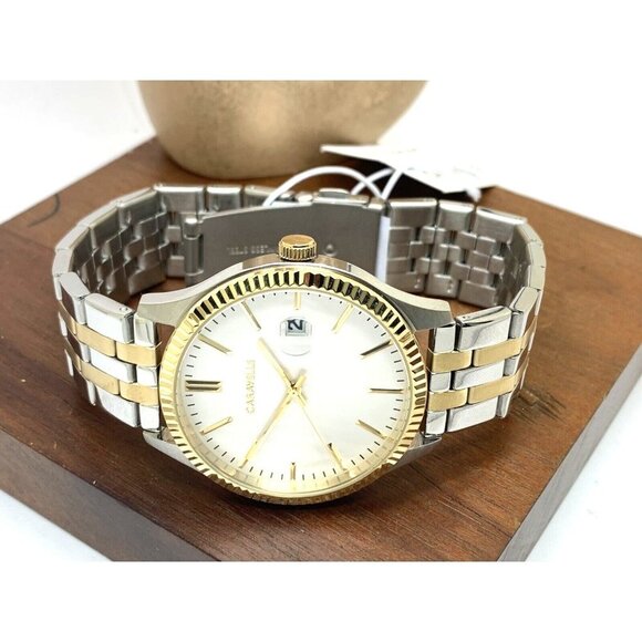 Caravelle By Bulova Men's Watch 45B148 Quartz Silver Dial Two Tone Steel… - Picture 7 of 13
